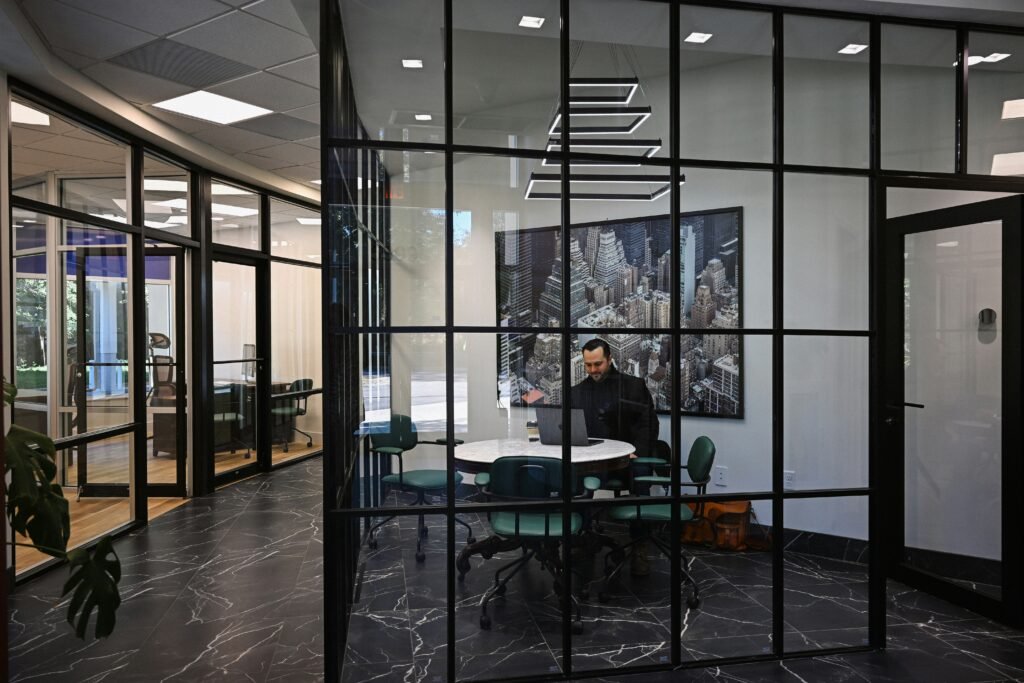 Business professional working in a contemporary office