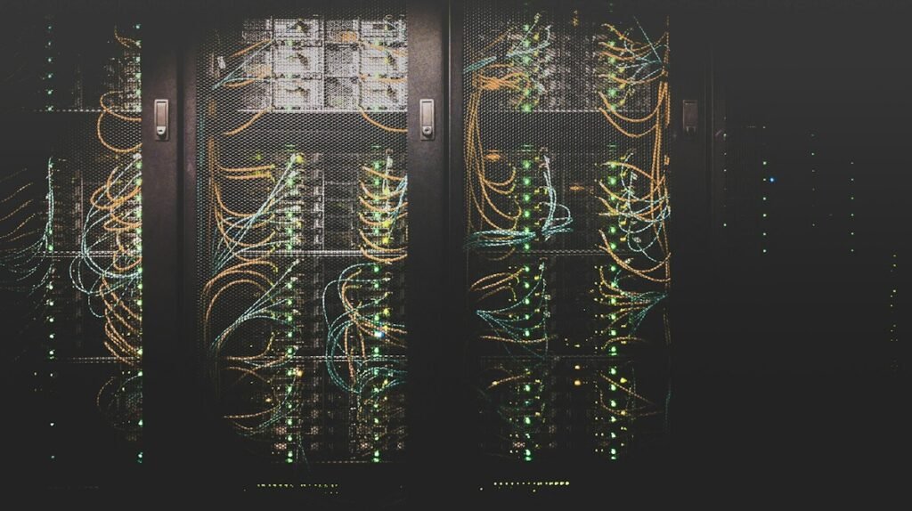 Business network infrastructure with connected server equipment